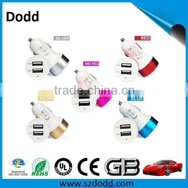 black+PINK 4.8amp/24watts mini usb 2 port car charger