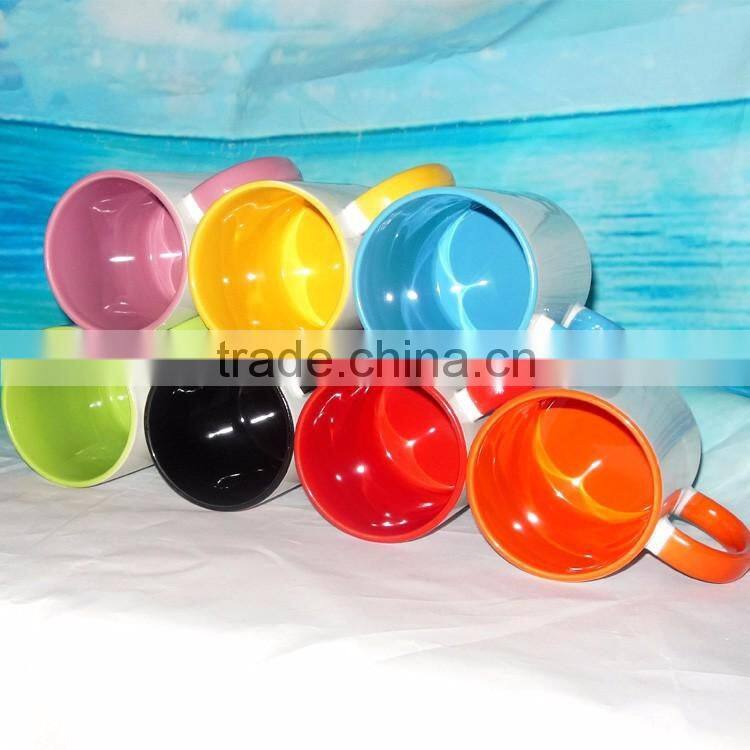 11oz Inner&handle color mug ceramic mug for sublimation mug blank sublimation mug