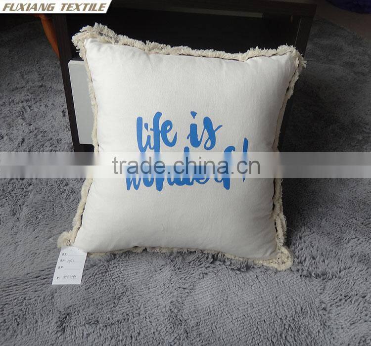 digital print pillow cushion with tassel