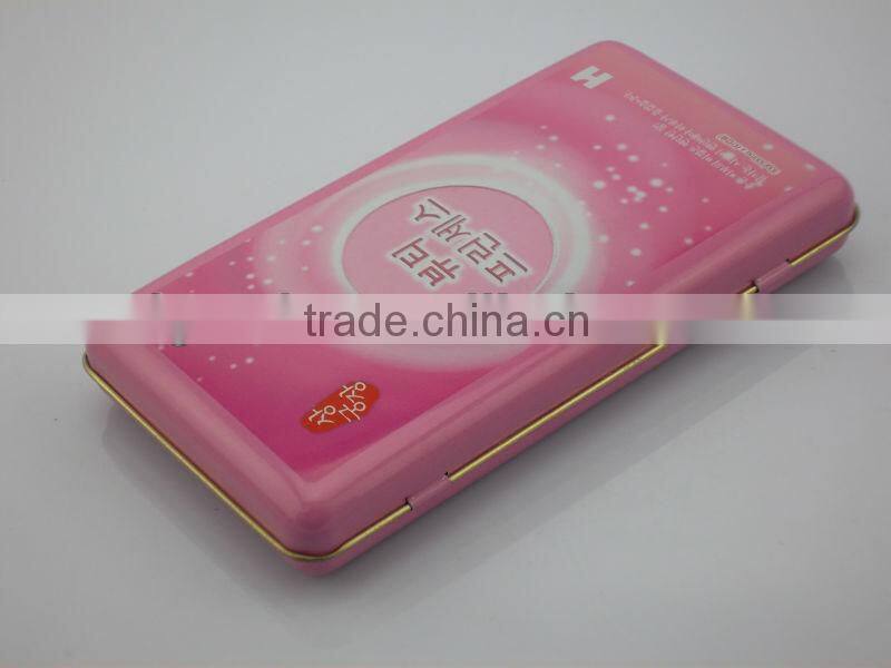 battery tin with round PVC window