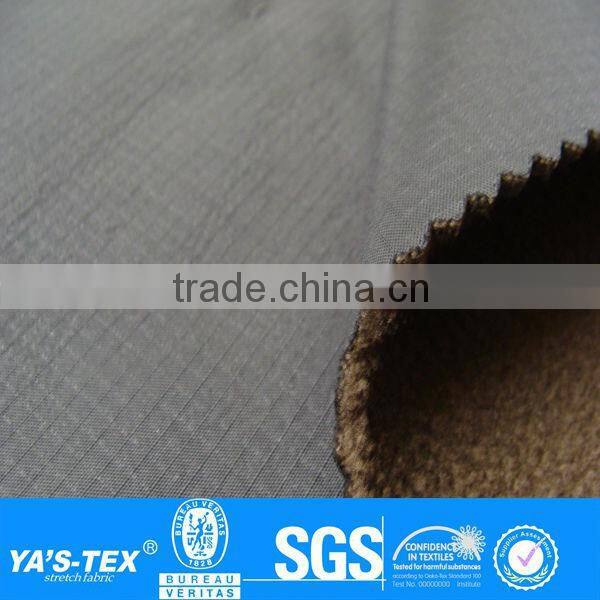 Leather bonded short plush fleece softshell fabrics
