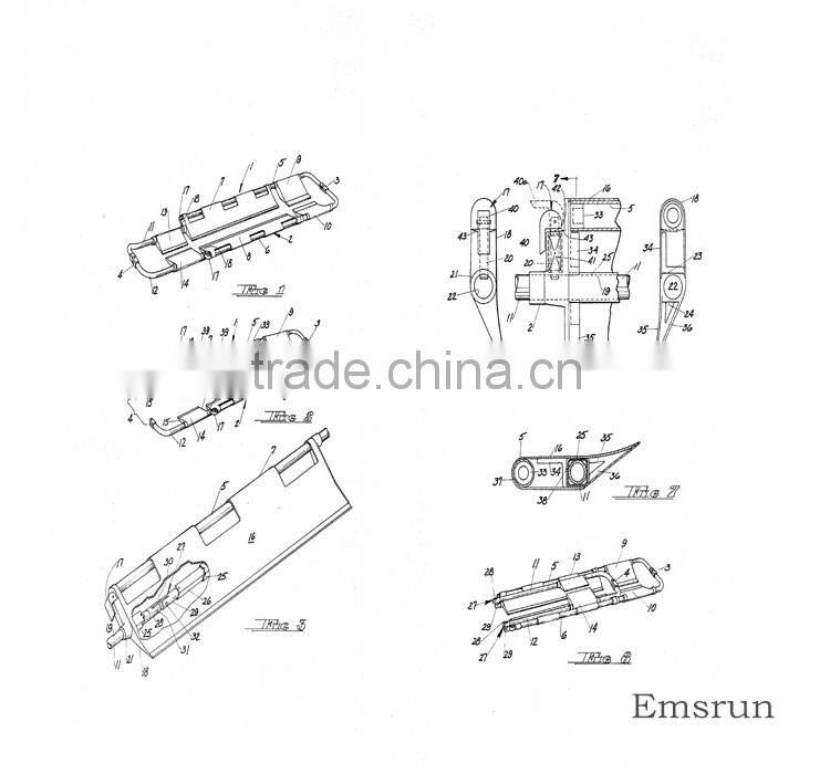 medical first aid aluminum alloy foldaway stretcher