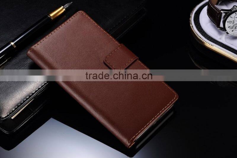 Quality pu leather wallet design cell phone case for Sony Z3