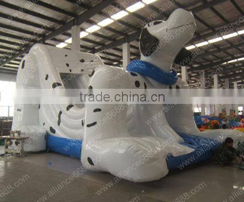 commercial grade 0.55mm pvc indoor or outdoor infaltable spot dog slide
