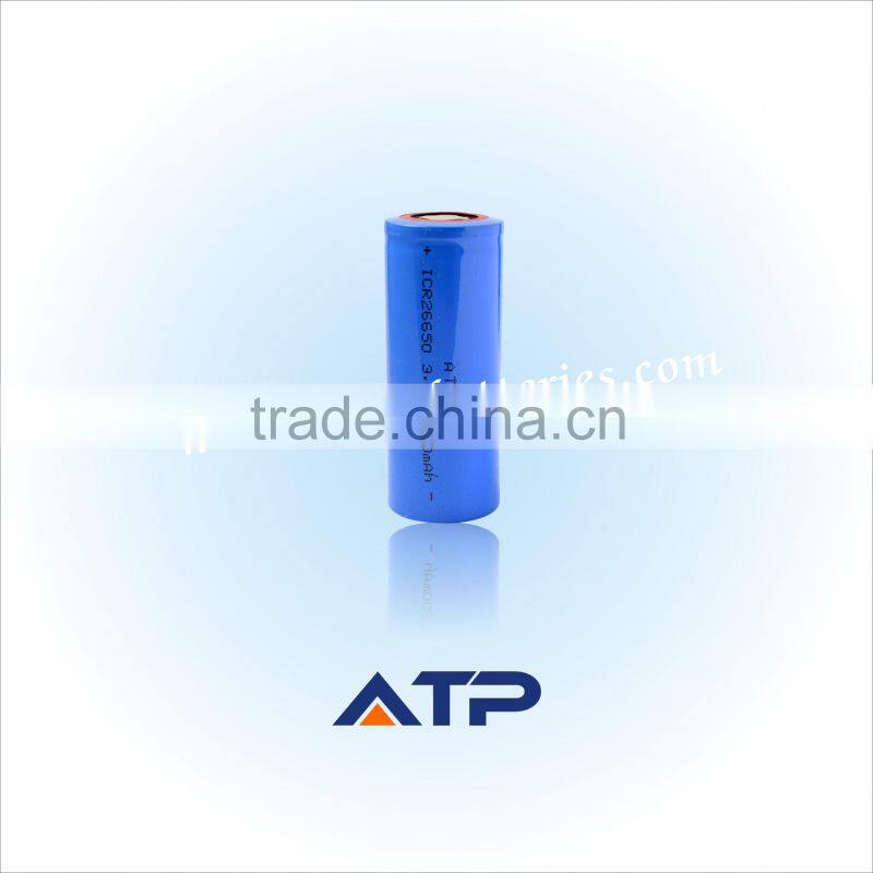 ATP ICR 26650 battery li ion polymer battery 3.7v 2800mah for laptop LED