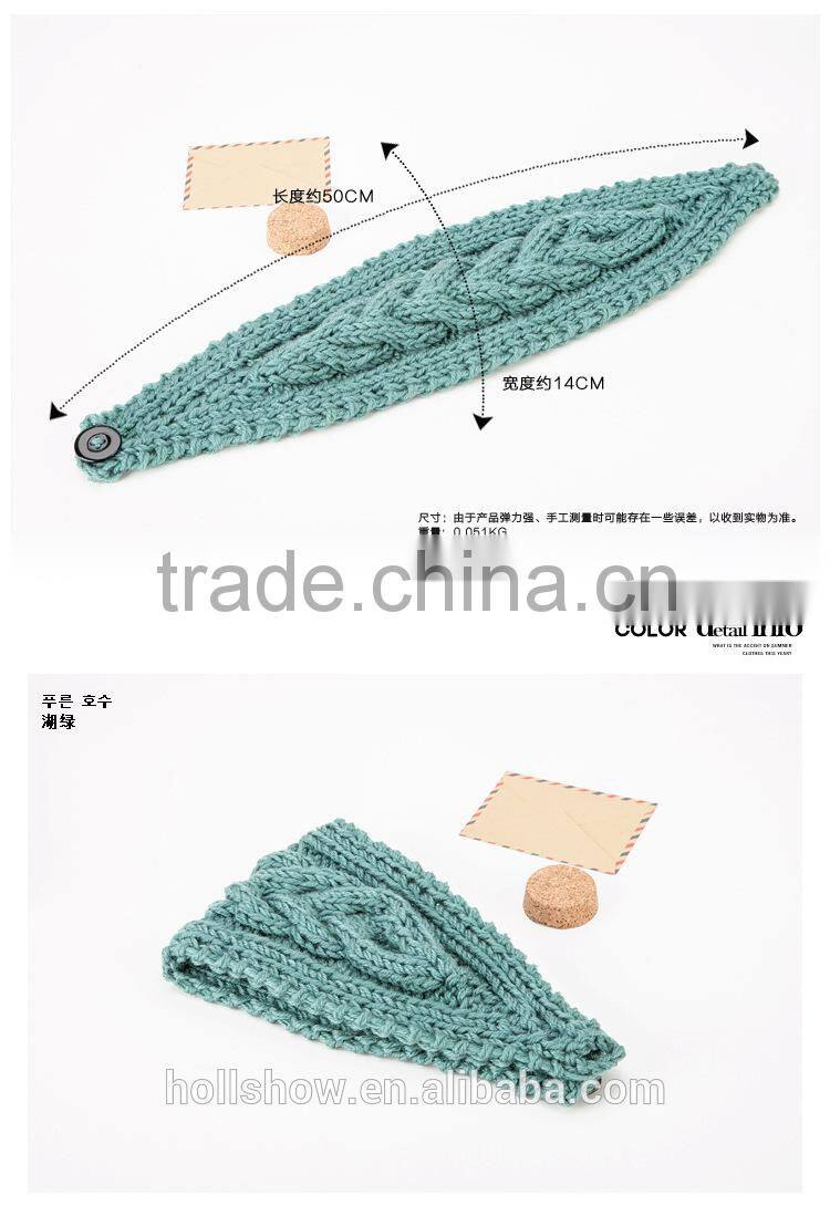 Fashion Ladies Vogue Magnetic Solid Color Stretchable Knitted Headband