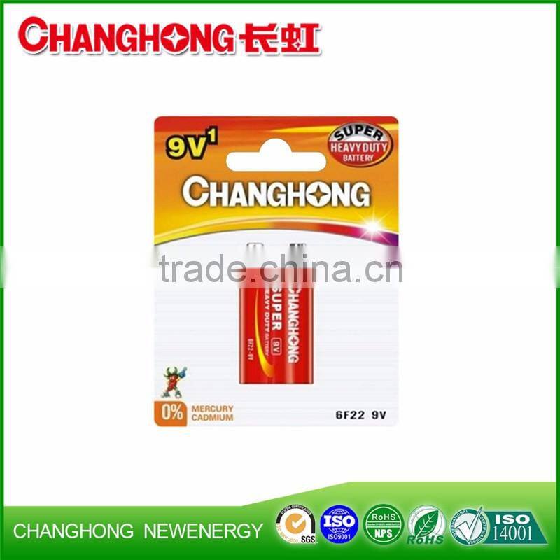 Carbon zinc battery 6F22 9V