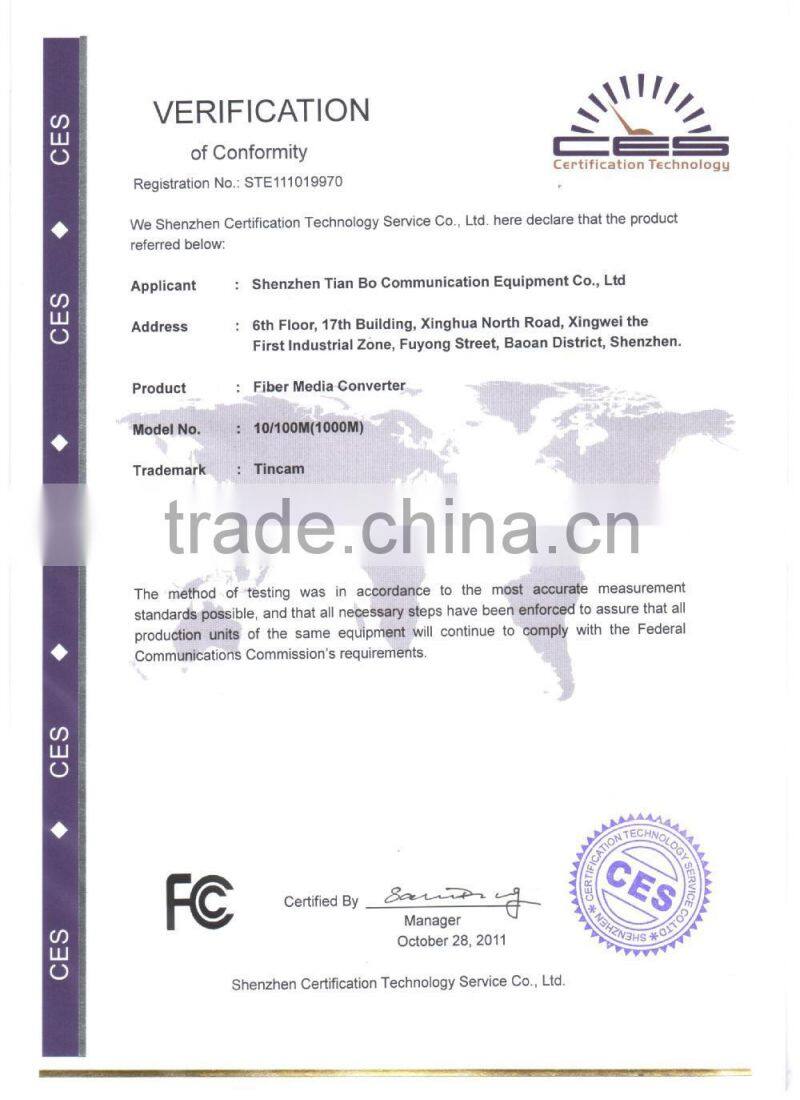 Gigabit Ethernet optical Fiber Switch with SFP fiber port