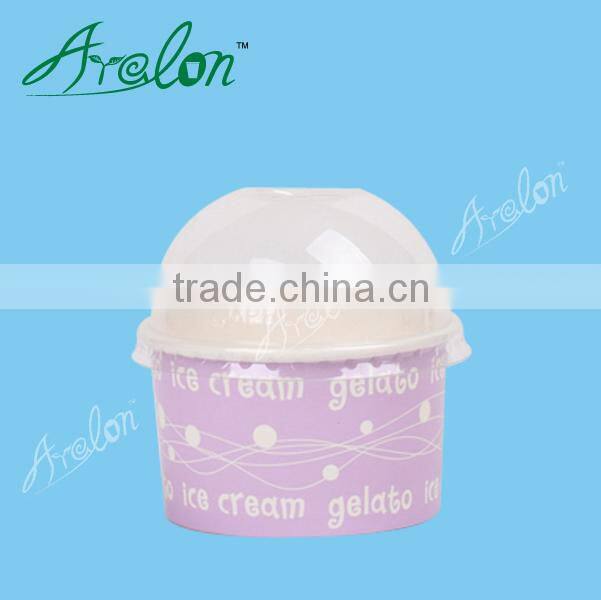 8oz logo design ice cream paper cup with lid