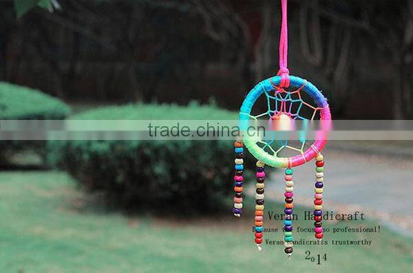 Colorful wood beads Dream catcher Indian car pendant dreamcatcher