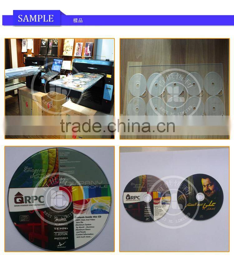 high resolution eco solvent inkjet printer/ DVD/CD uv flatbed printer