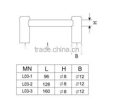 304 Stainless steel solid high quality funiture handle