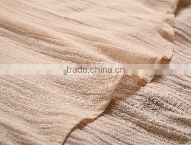 ladies' cotton linen shirt solid color bamboo fabric blouse long sleeve top