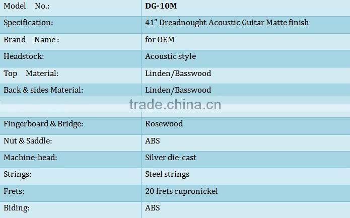 41" dreadnought wholesale cheap acoustic guitar with guiar pickguard amp EQ