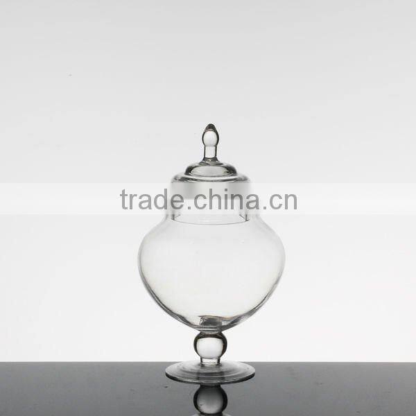 Clear Footed Glass Jar with Lid