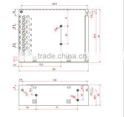 CE Approval T-120 120W 5v 11a 12V 5A -5v 1a Triple output switching power supply 5v 12v -5v