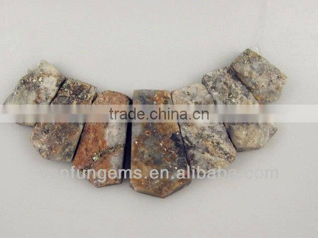 AA grade White Pyrite rectangle freeform beads for necklace