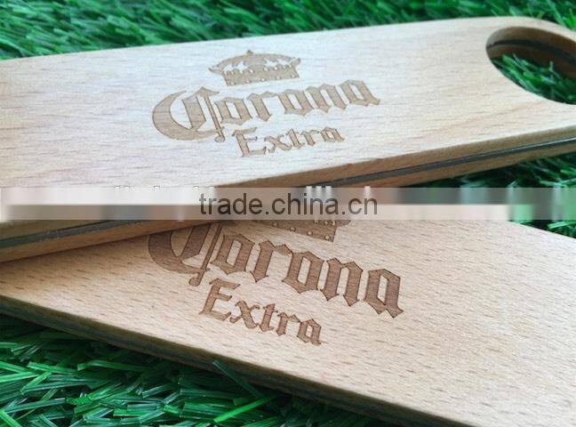 2016 new double face wooden beer bottle opener with customized stigma logos