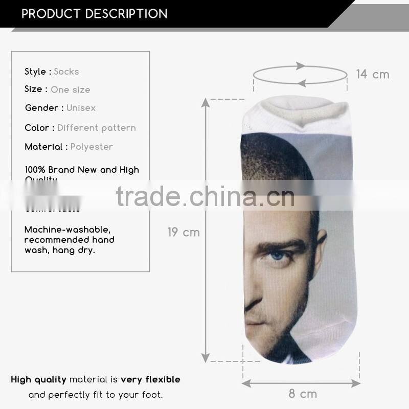 fashion sexy women anklet high quality 3d digital full print colorful ankle socks sports unisex custom hot sale stretch spandex