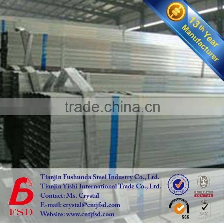 q195 thin wall pre galvanized square steel tube sizes