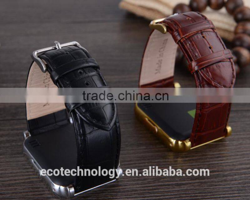 15$ W90 Bluetooth Smart Watch 6260A Men Luxury Leather Business Wristwatch Knight Full View HD