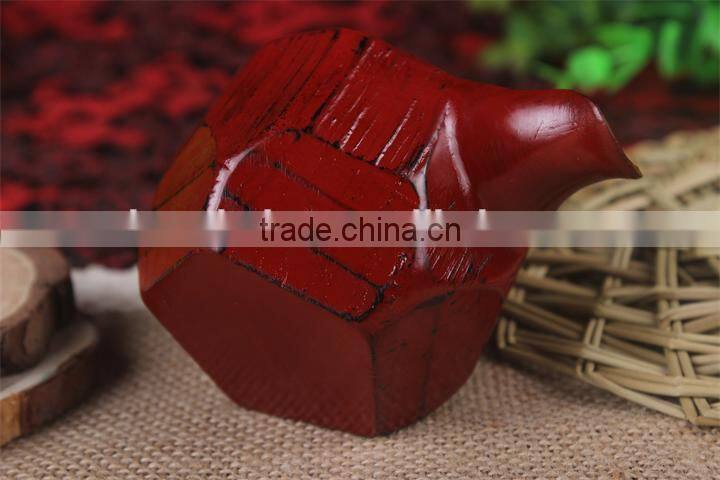 With a mouth wooden wine glass