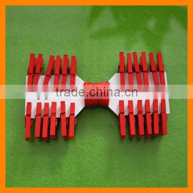 Decorative Wooden Clip With Ribbon