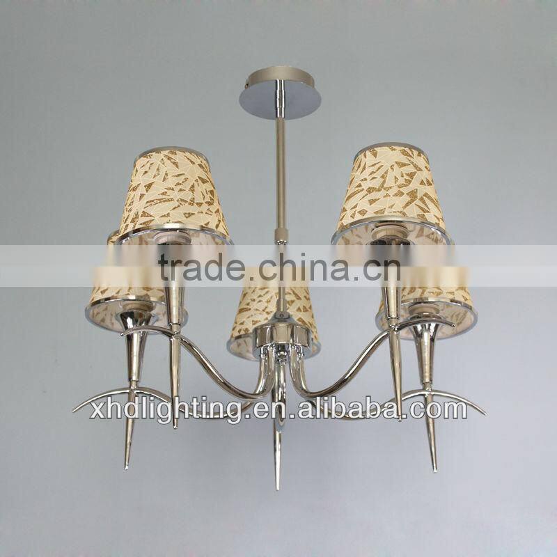 european antique fashion chandelier pendant candle light fittings with fabric covering XD8545-5P