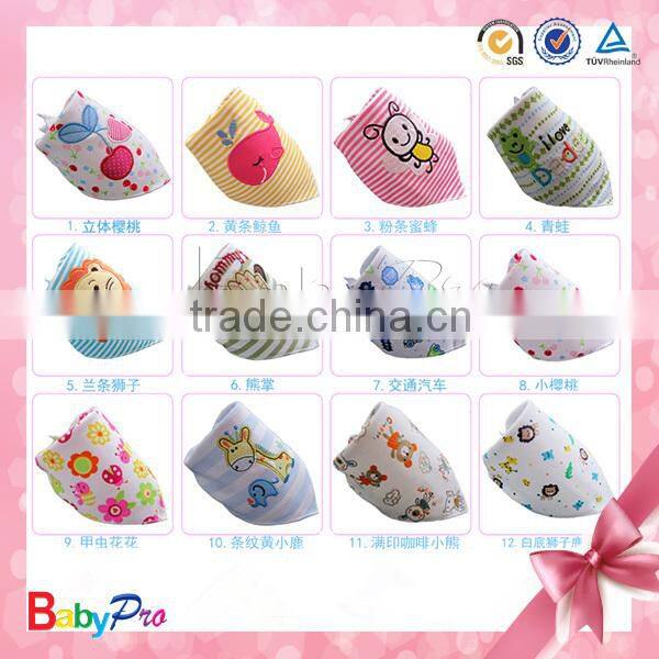 2015 High Quality Wholesale Yellow Sunflower Bandana Baby Bibs Baby Triangle Scarf