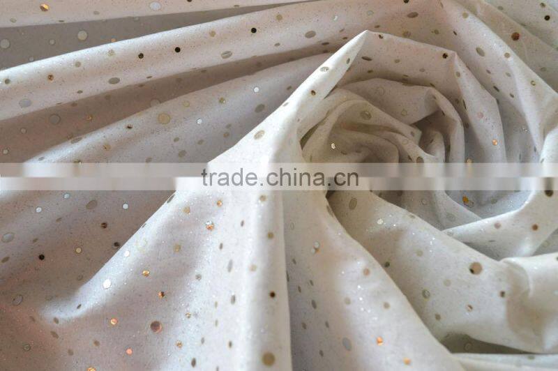 N/P Taffeta Metallic Printed Fabric With Hologram Fabric For Dress DSN419