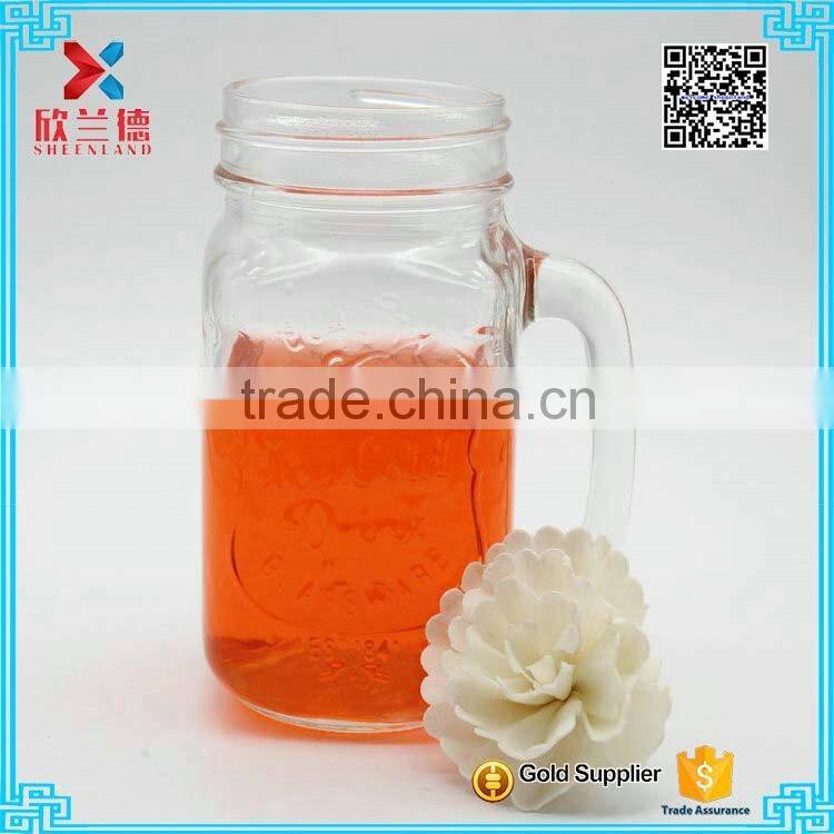 wholesale 450ml Eco-friendly Feature Food Use Glass Material Beverage Bottle