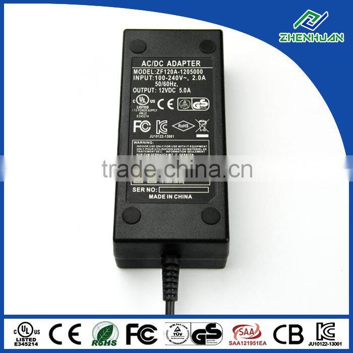 Digital photo frame power adapter 12V 5A laptop power supply UL listed