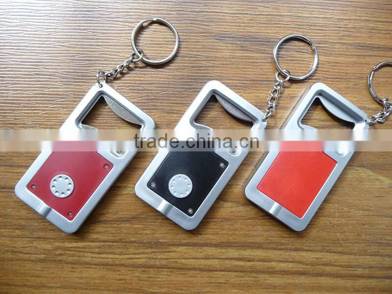 Mini LED keychain with bottle opener keychain