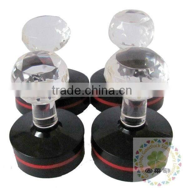 Popular Crystal rubber handle flash stamp