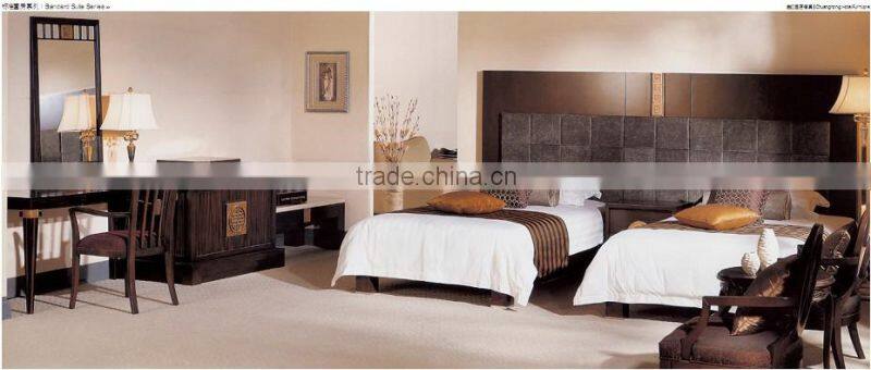Modern Young Style MDF Veneer finished Hotel Room Standard size Low budget High Quality Hotel Furniture ZP-KF14A