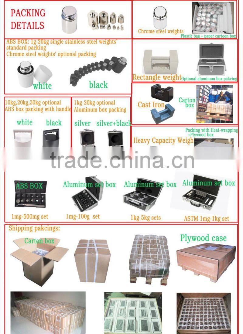 OIML M1 class 20kg material cast iron test weights for Crane