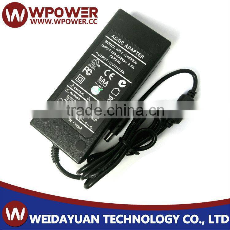 power supply 12v 5a 60w led strip power adapter with cUL CE