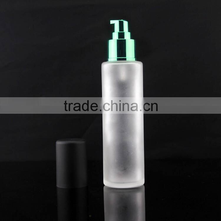 100ml cosmetic glass bottle with fancy pump