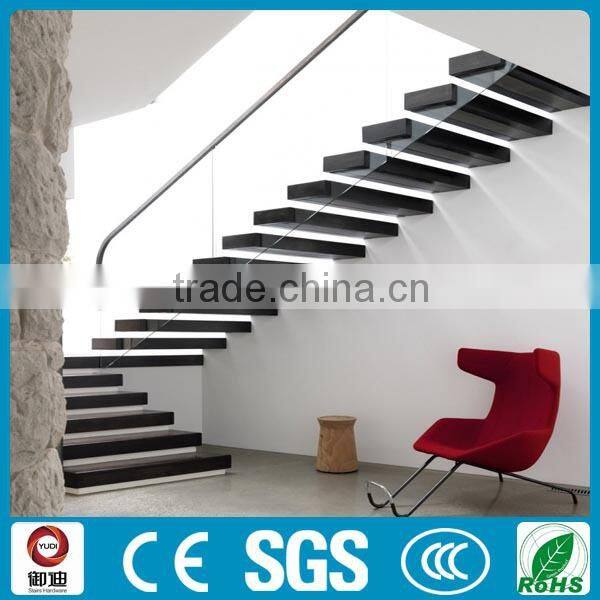stainless steel floating wood tread stairway loft stairway