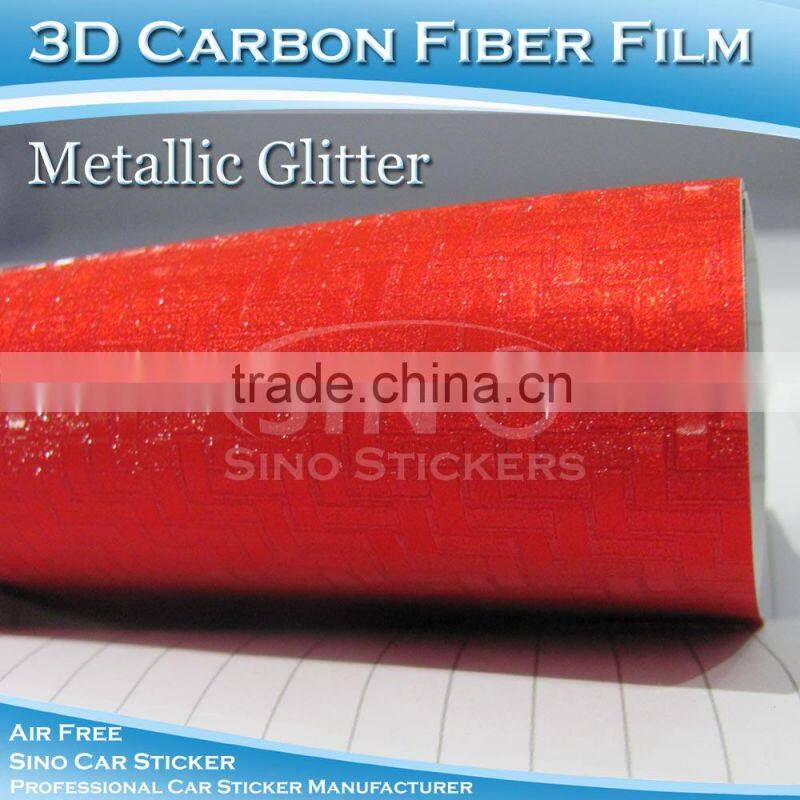 1.52x20m New Arrival Glitter Blue Full Car Body Sticker Vinyl Carbon Fiber Tube