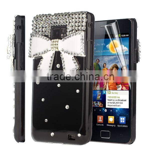 Set Screen Protector And Case For Samsung Galaxy S2 I9100 , Hard Plastic Factory Wholesale Popular 3D Mobile Phone Cover