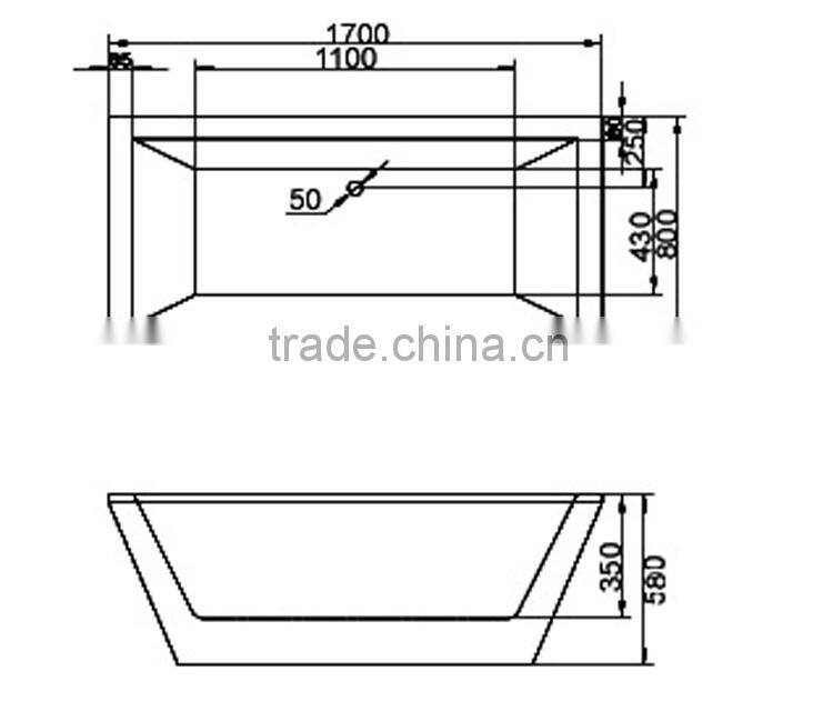 SUNZOOM UPC/cUPC certified cheapest acrylic bathtubs, bathtub rectangle, acrylic overflow bathtube