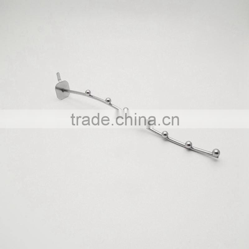 Supermarket beaded hooks single prong pegboard hook for tools