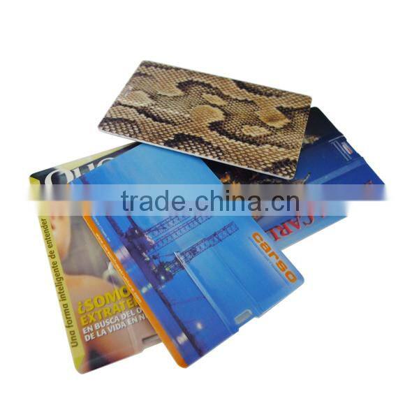 Promotional gift plastic material 1GB, 2GB, 4GB full color branded credit card shaped usb flash memory pen drive