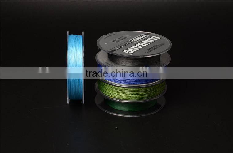 China supplier 4/8 strand 300M multifilament pe fishing line yellow/orange,braided wire