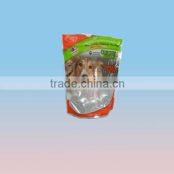 zipper bag pet food stand up pouch/metalized stand up pouch