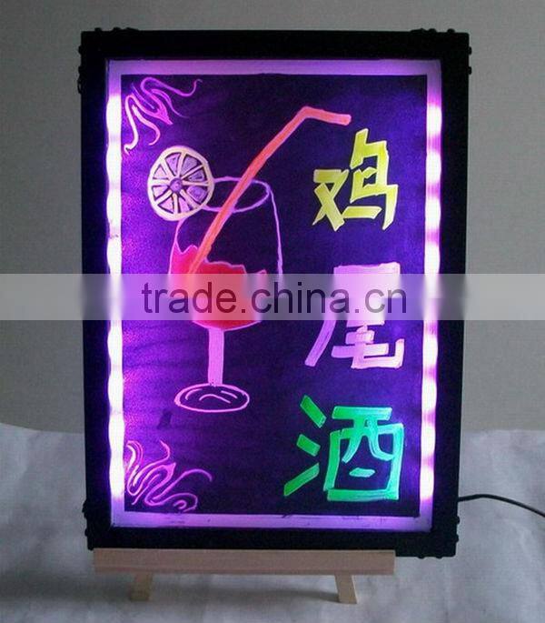 black aluminium alloy stand writing board 40x60cm tempering glass