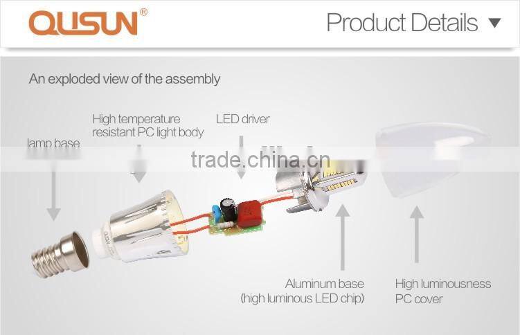 QUSUN LED Candle Light 3.5W Clear Finish LED candle light