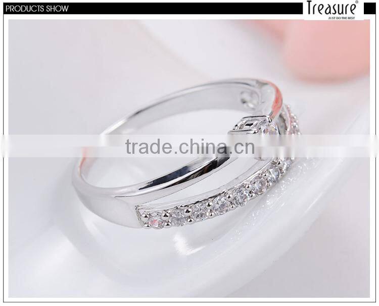 Latest model fashion jewellry diamond silver ring crystal jewelry for girl