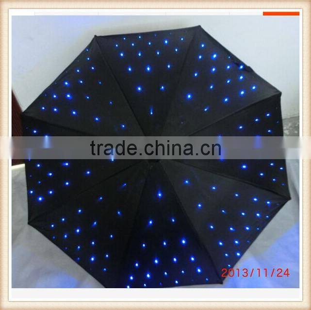 2015 23''handle led light umbrella fabric like star in the sky